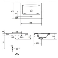 Умывальник мебельный COMO 60 без логотипа (пленка) K32-007-PT