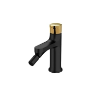 Смеситель для биде Cersanit INVERTO черный + ручка золото