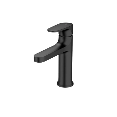 Змішувач для умивальника Cersanit INVERTO чорний + ручка золото