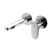 Смеситель для умывальника Cersanit INVERTO с коробкой скрытого монтажа, хром + черная ручка