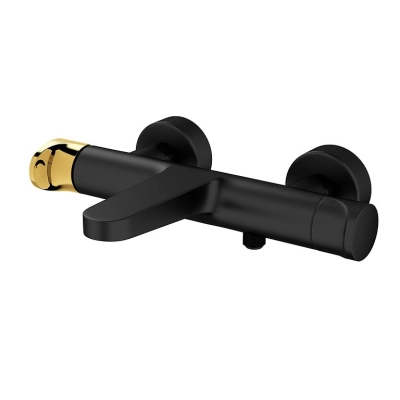 Смеситель для ванны и душа Cersanit INVERTO черный + ручка золото S951-314