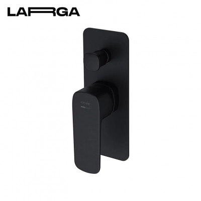 Змішувач для ванни та душу LARGA з коробкою прихованого монтажу, чорний  S951-373