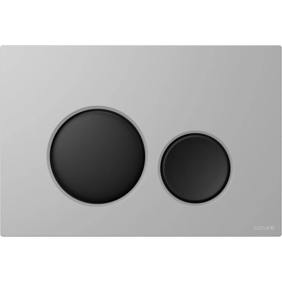 Кнопка змиву Cersanit LUNA хром матовий, кнопки чорний матовий K97-0564