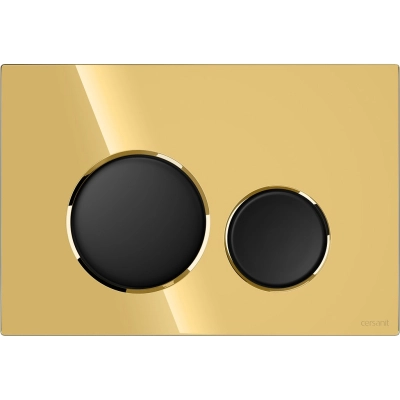 Кнопка змиву Cersanit LUNA золото глянцевий, кнопки чорний матовий K97-0568