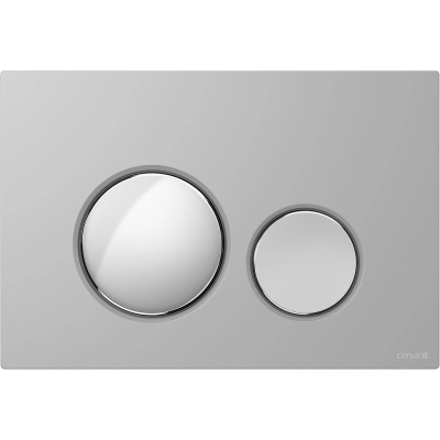 Кнопка змиву Cersanit LUNA хром матовий, кнопки хром глянцевий K97-0571