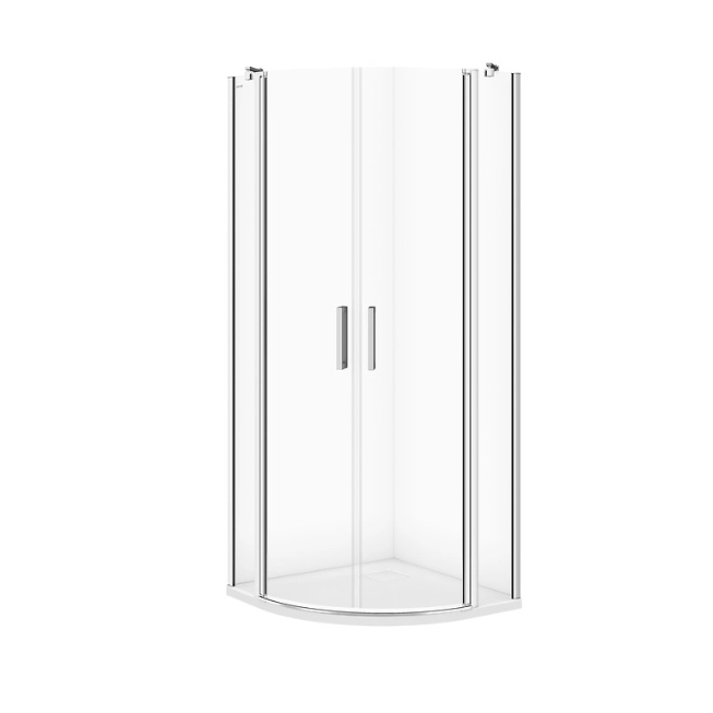 Душова кабіна напівкругла MODUO 80х80х195 з розпашними дверми прозоре скло S162-009