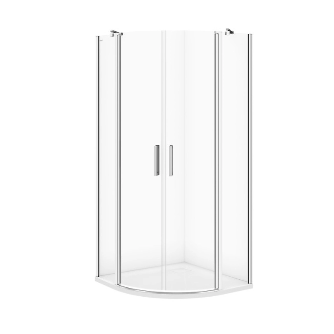 Душова кабіна напівкругла MODUO 90х90х195 з розпашними дверми прозоре скло S162-010
