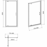 Душові двері Cersanit 80x80 S158-001