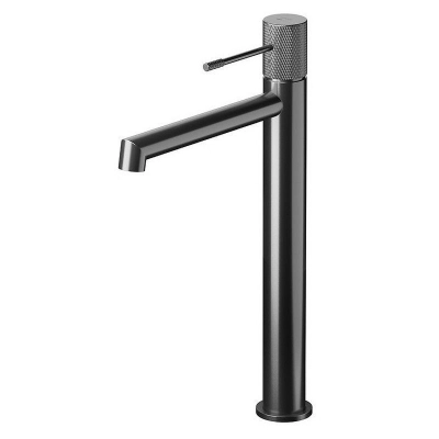 Смеситель для умывальника ZEN высокий оружейная сталь S951-599